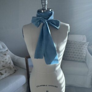 Sky - Silk Noil Skinny Scarf