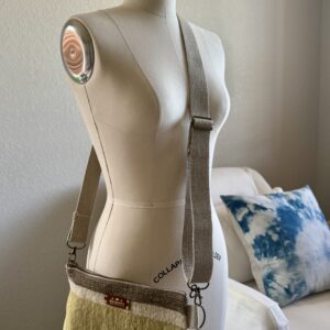 Modern Yellow Stripe Crossbody Purse Medium