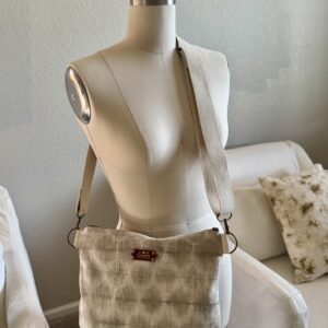 Grey & Cream Honeycomb Purse - Large