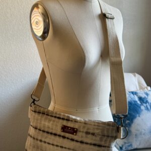 Shibori Dot Crossbody Purse - Gray - Large