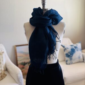 Indigo Linen Wrap